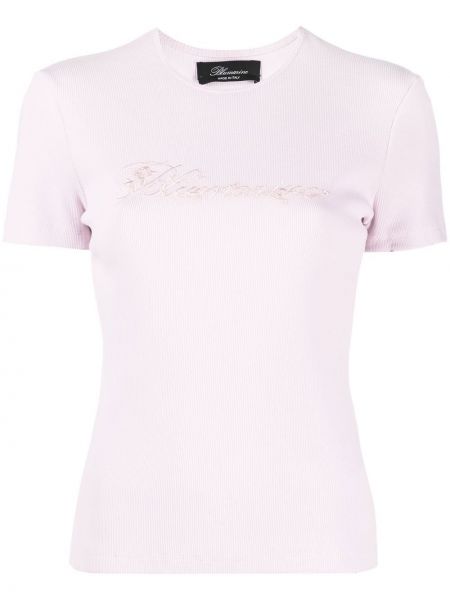 T-shirt med broderi Blumarine rosa