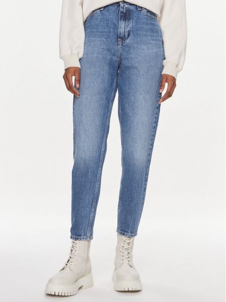 Modré džíny s klučičím střihem Calvin Klein Jeans
