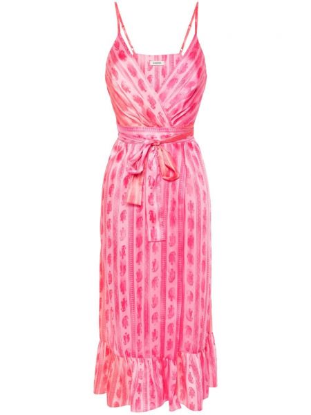 Μάξι φόρεμα paisley Sandro ροζ