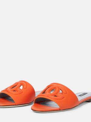Usnjene sandali Dolce&gabbana oranžna