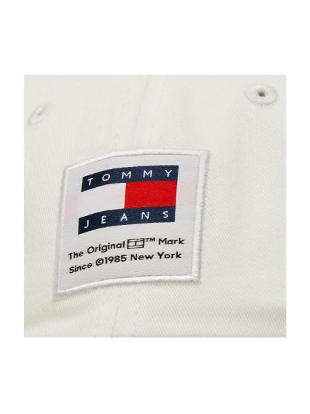 Gorra de algodón Tommy Jeans blanco