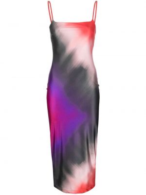 Midi šaty s potiskem s abstraktním vzorem Philosophy Di Lorenzo Serafini červené