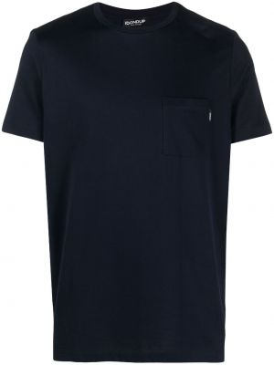 Bavlnené tričko s vreckami Dondup modrá
