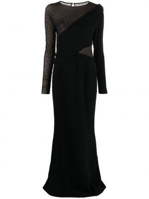 Asimetriškas vakarinė suknelė su kristalais Jean-louis Sabaji juoda