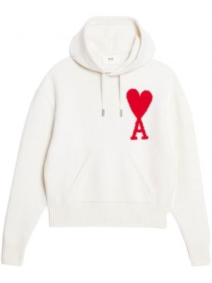 Woll hoodie Ami Paris weiß