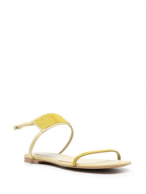 Křišťálové sandály bez podpatku Stella Mccartney žluté