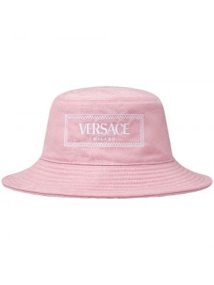 Różowa czapka żakardowa Versace