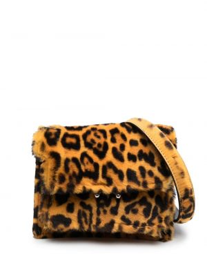 Чанта през рамо с принт с леопардов принт Marni