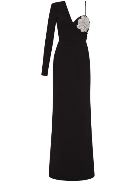 Φλοράλ βραδινό φόρεμα Rebecca Vallance μαύρο