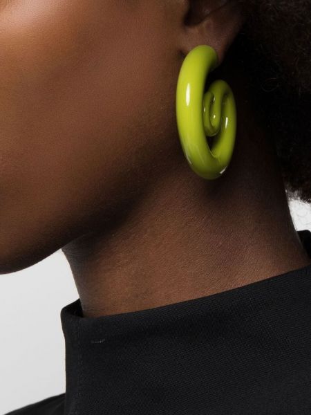 Boucles d'oreilles à boucle à motif serpent Panconesi vert