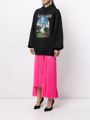 Oversize kapučdžemperis ar apdruku Balenciaga melns
