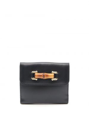 Bambusová kožená peňaženka Gucci Pre-owned čierna