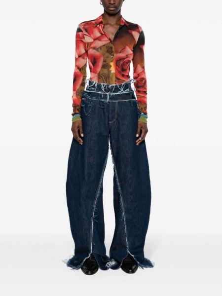 Koszula z nadrukiem z siateczką Jean Paul Gaultier