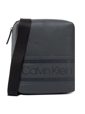 Torba za okrog pasu s črtami Calvin Klein siva