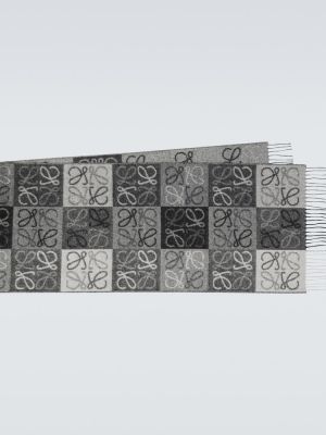 Vlnený kašmírový vlnený šál Loewe sivá