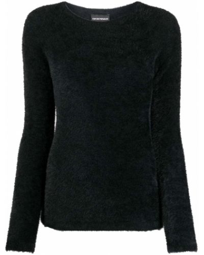 Jersey de tela jersey de cuello redondo Emporio Armani negro