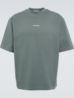 Bavlněné tričko jersey Acne Studios zelené