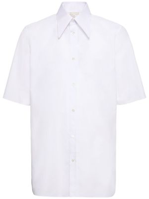 Camisa de algodón manga corta Maison Margiela blanco