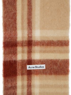 Клетчатый шарф из альпаки Acne Studios красный