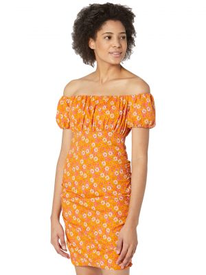 Платье мини Wayf оранжевое