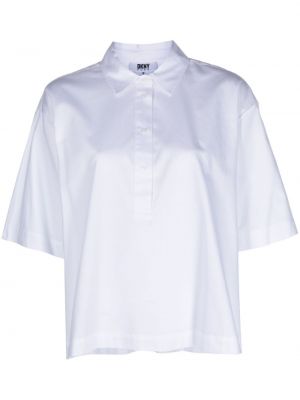Chemise en coton avec manches courtes Dkny blanc