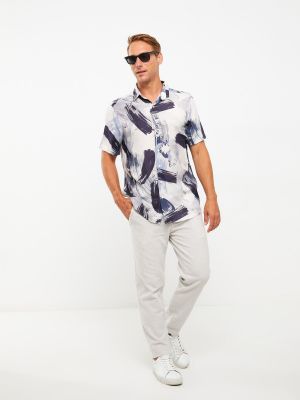 Viskózová priliehavá košeľa s krátkymi rukávmi Lc Waikiki