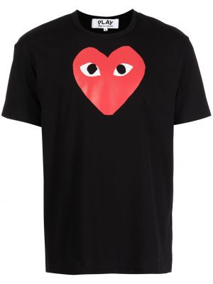 Camiseta con estampado con corazón Comme Des Garçons Play negro