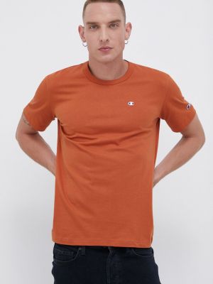 Памучна тениска с дълъг ръкав Champion оранжево