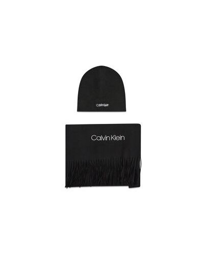 Fular de lână Calvin Klein negru