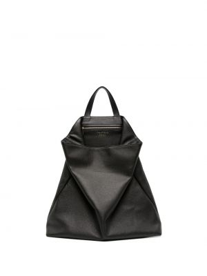 Drapovaný kožená nákupná taška Tsatsas čierna