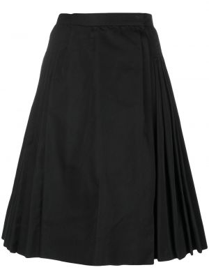 Falda midi plisada Yves Saint Laurent Pre-owned negro