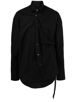 Camicia di cotone asimmetrica Marina Yee nero