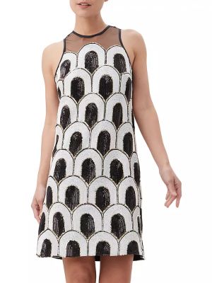 Платье мини с пайетками без рукавов с геометрическим узором Trina Turk
