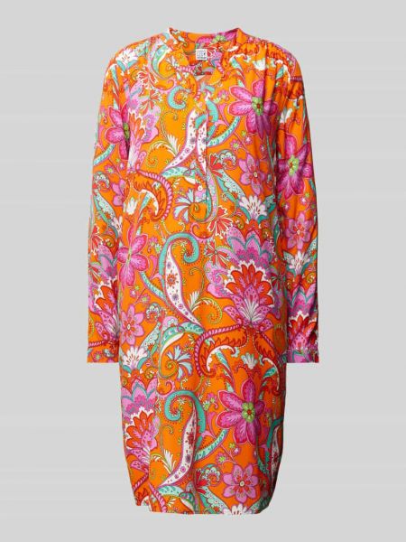 Sukienka midi z wzorem paisley Emily Van Den Bergh pomarańczowy