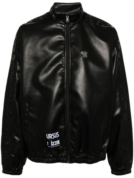 Kožna bomber jakna s patentnim zatvaračem Izzue crna