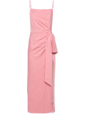 Κοκτέιλ φόρεμα με φιόγκο Msgm ροζ