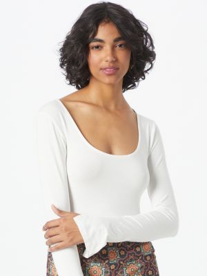 Tricou cu mânecă lungă Gina Tricot alb
