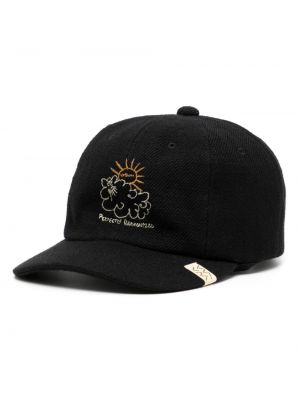 Medvilninis siuvinėtas kepurė su snapeliu Visvim juoda