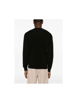 Jersey de algodón de tela jersey de cuello redondo Auralee negro