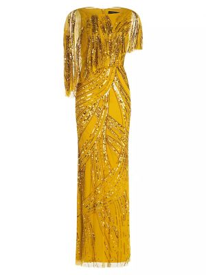 Платье с бисером Theia золотое