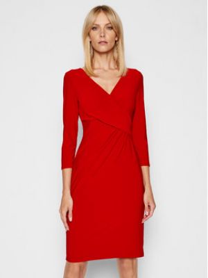 Priliehavé šaty Lauren Ralph Lauren - červená