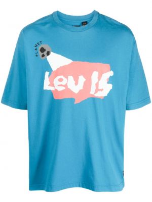 T-shirt a quadri con stampa baggy Levi's blu