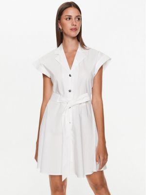 Φόρεμα σε στυλ πουκάμισο Trussardi λευκό