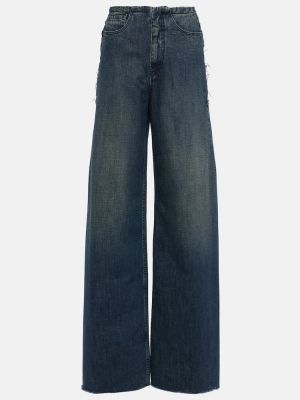Laia lõikega kõrge vöökohaga teksapüksid Mm6 Maison Margiela sinine