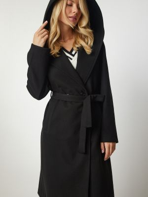 Kabát s kapucňou Happiness İstanbul čierna