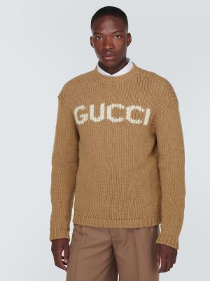 Μάλλινος πουλόβερ Gucci μπεζ
