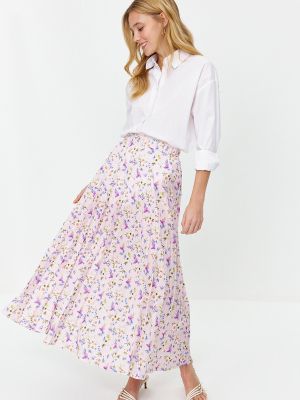 Pletené plisované květinové sukně Trendyol