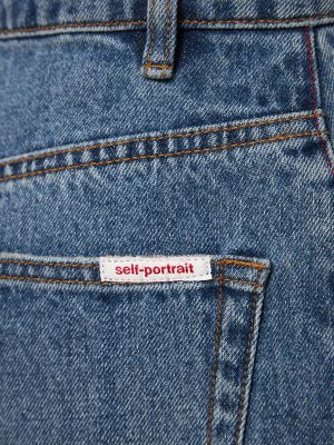 Laia lõikega puuvillased teksapüksid Self-portrait sinine