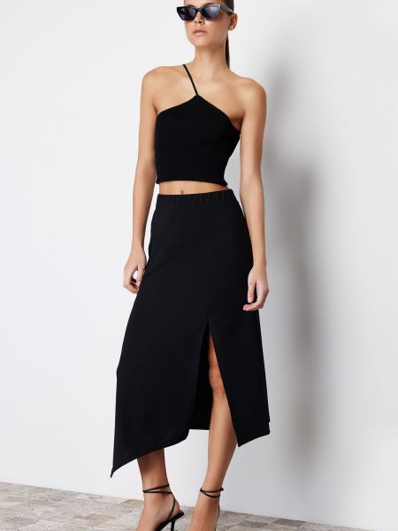 Асимметричная длинная юбка Trendyol черная