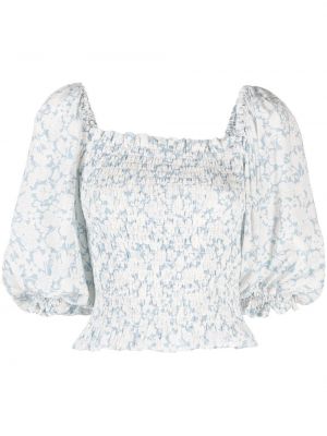 Crop top med mönster i blommigt med puffärm med mönster i rutigt Polo Ralph Lauren